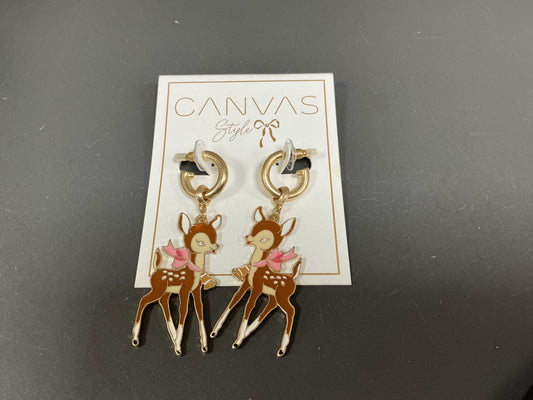 Enamel Deer Earrings