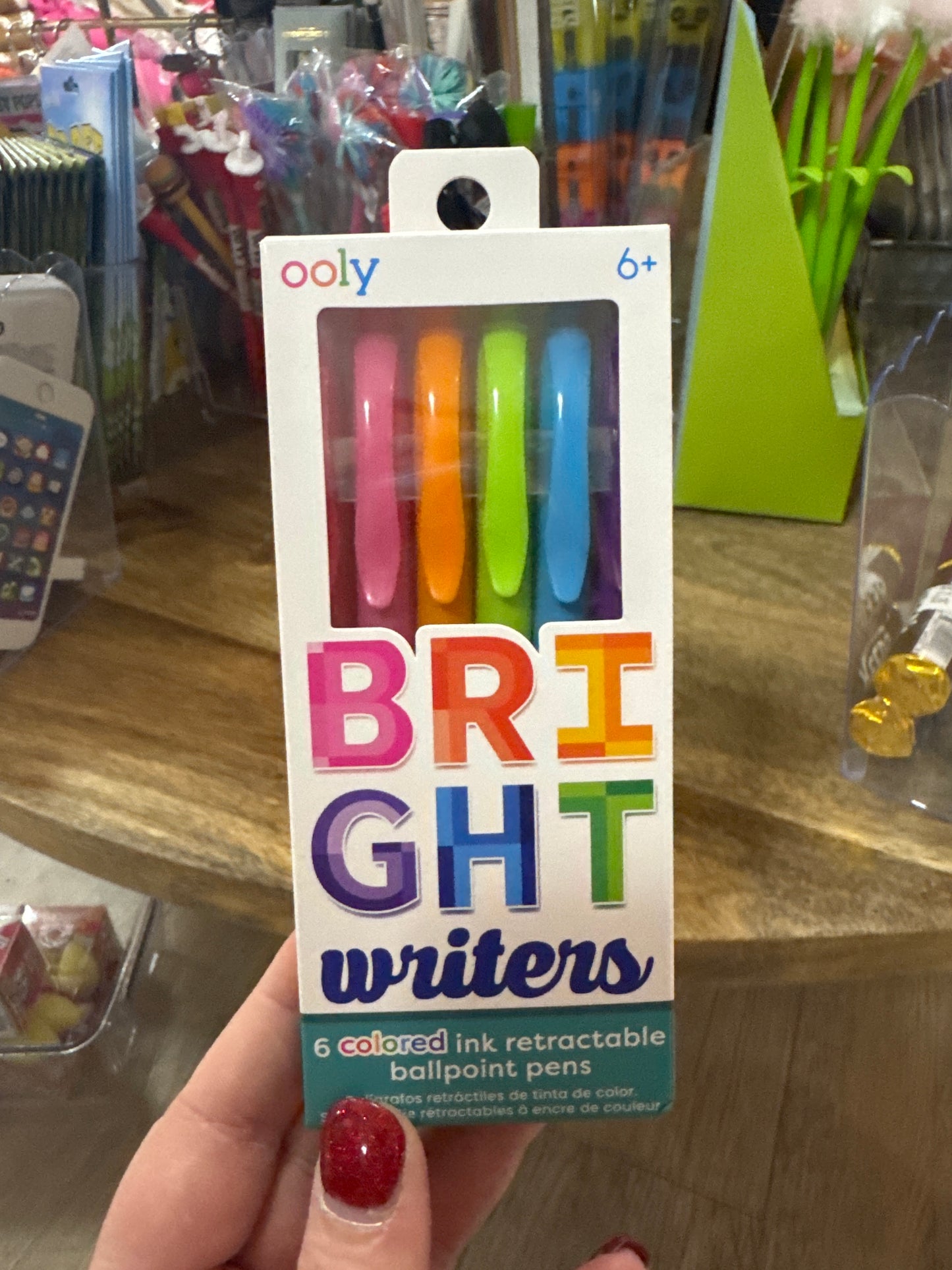 BRIGHT WRITERS 6PK RETRACTABLE BALLPOINT PENS