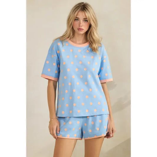 POLKA DOT RELAXED LOUNGE 2 PC. SET