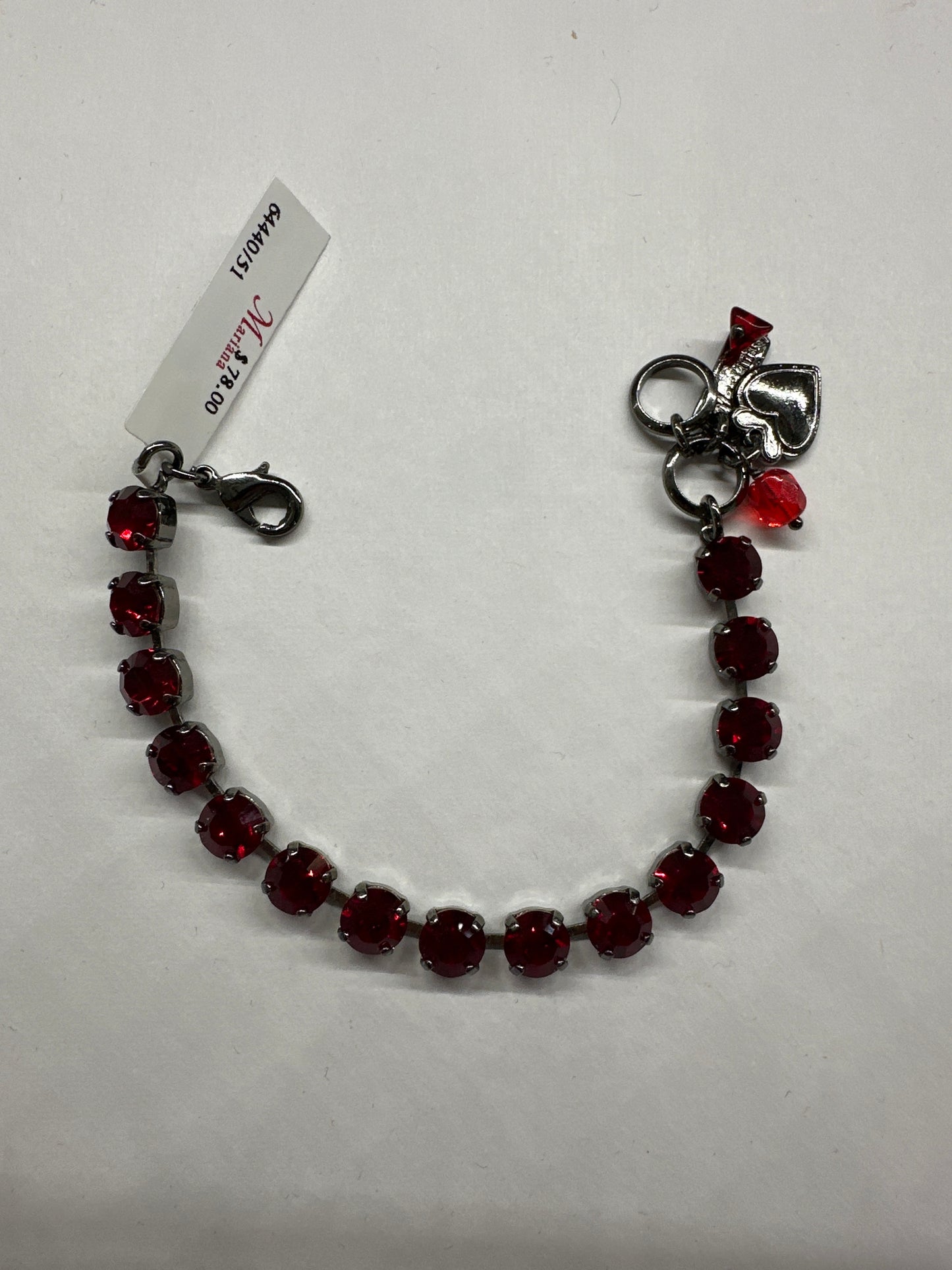 MARIANA BRACELET - BLK - RED MEDIUM CRYSTALS