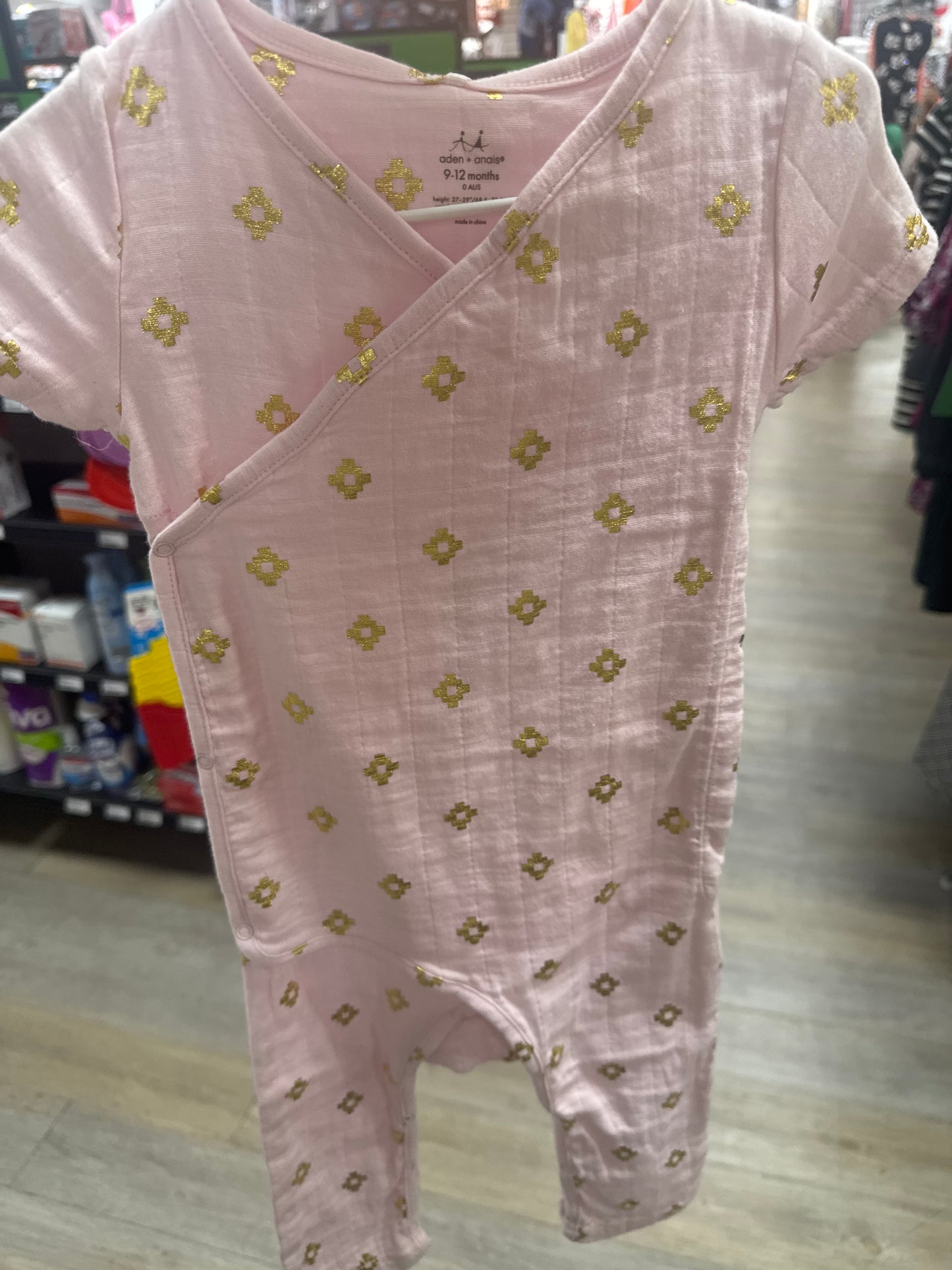 METALLIC PRIMROSE AZTEC KIMONO ONE PIECE 9-12 MNTH