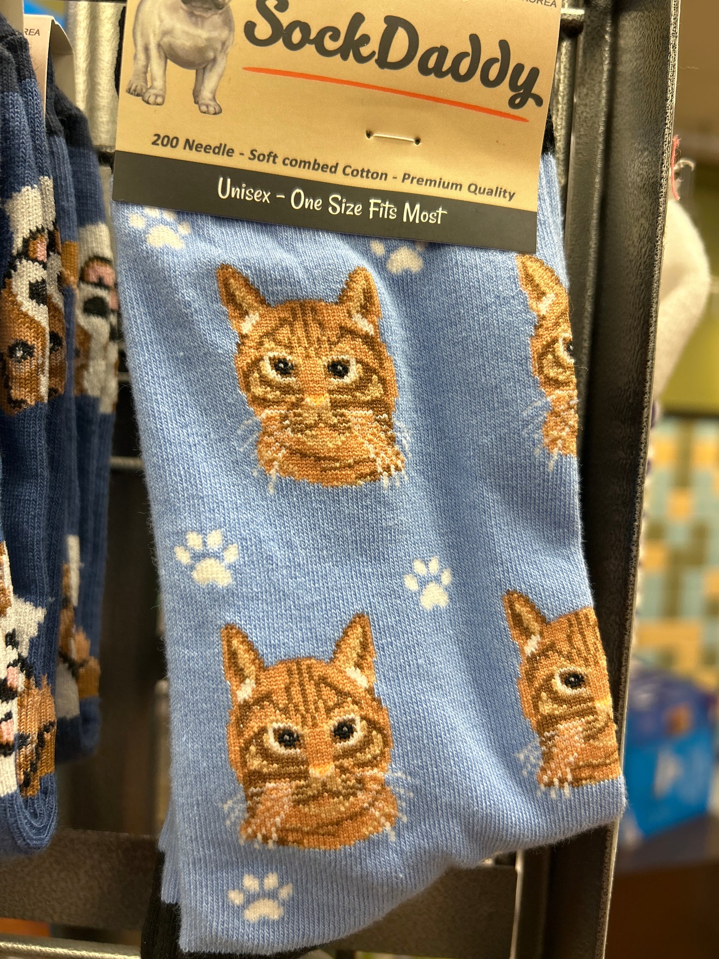 CAT SOCKS- ORANGE  TABBY