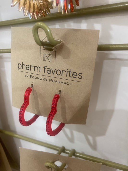 ACHY BREAKY HEART HOOP EARRINGS - RED