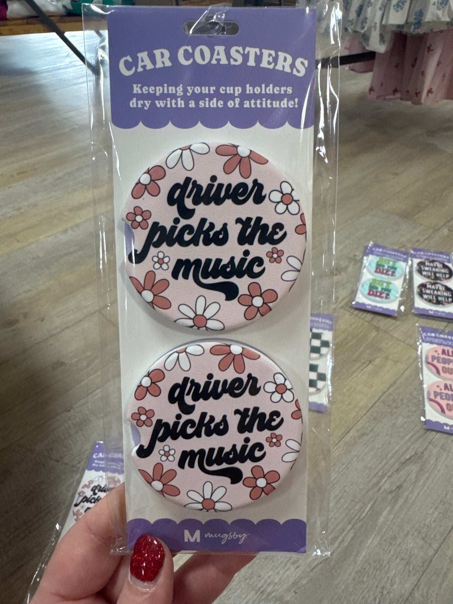 CAR COASTERS - 2PC - DRIVER PICKS THE MUSIC