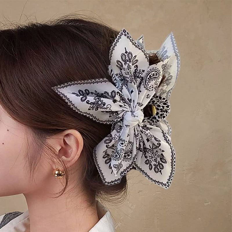 PAISLEY BOHO VINTAGE HAIR CLAW CLIPS