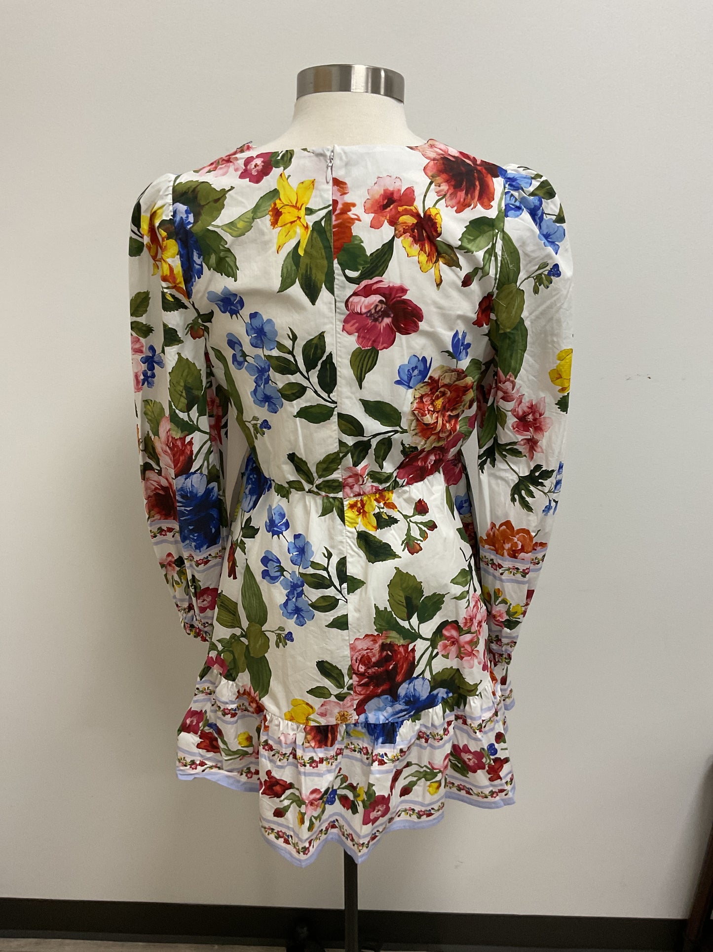 FLORAL BORDER PRINT MINI DRESS