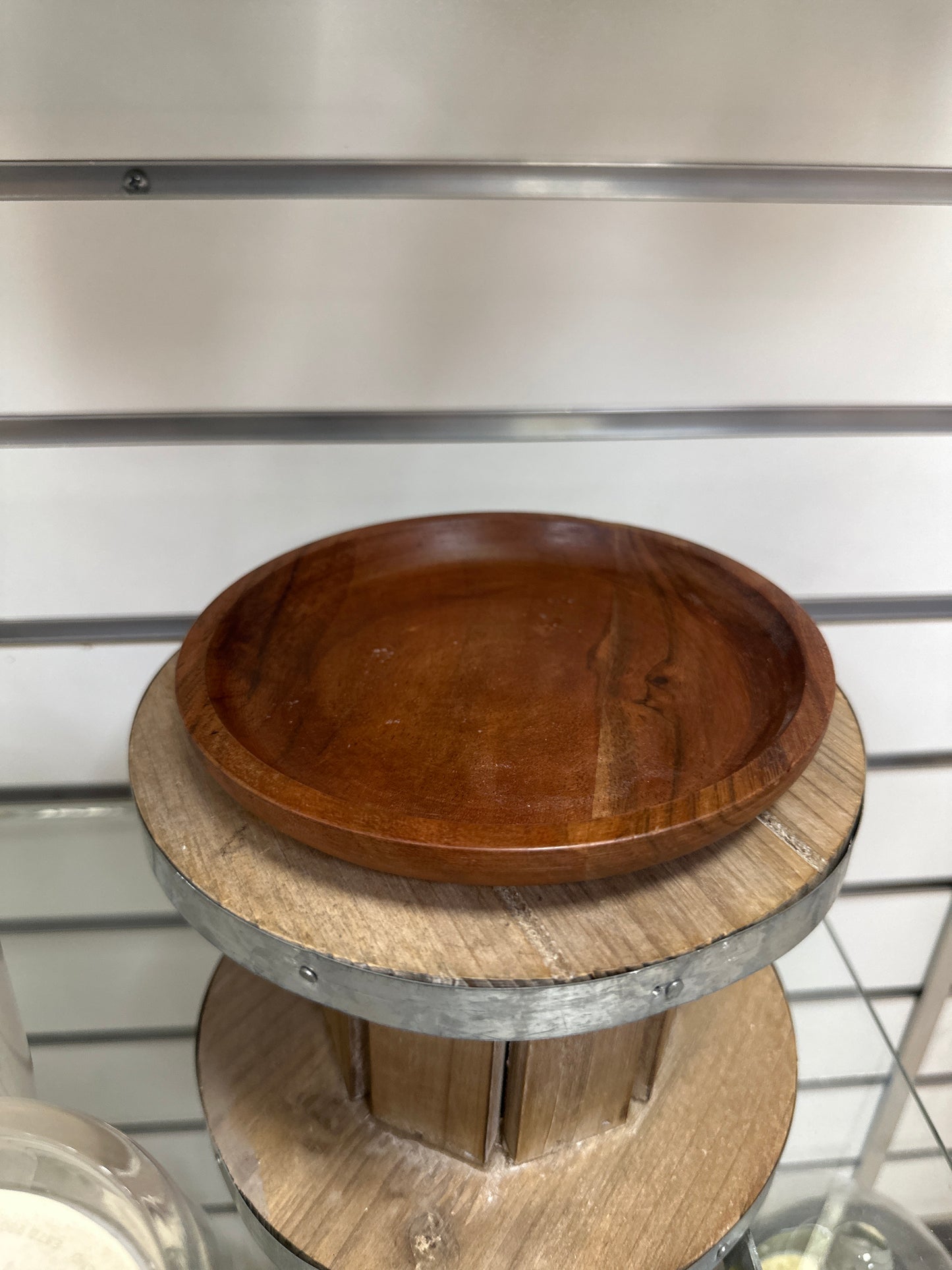 WOODEN CANDLE PLATE