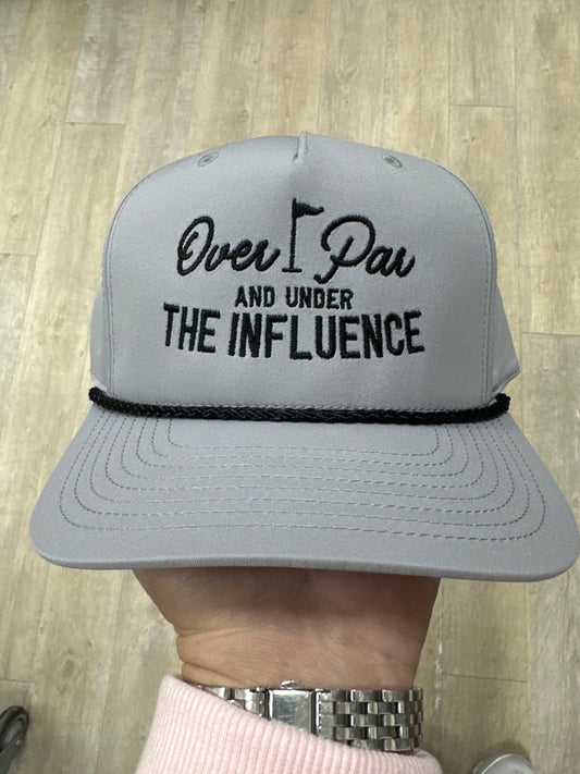 GRAY WITH BLACK ROPE HAT - OVER PAR AND UNDER INFLUENCE BLACK