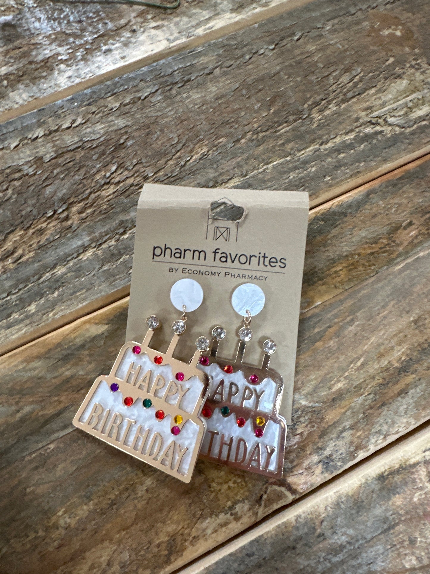 HAPPY BIRTHDAY CAKE EARRINGS