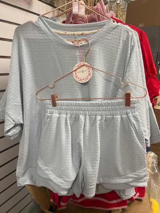 Sky Blue 2Pc Short Set