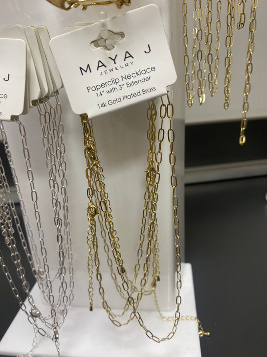 PAPERCLIP NECKLACE 14" - GOLD