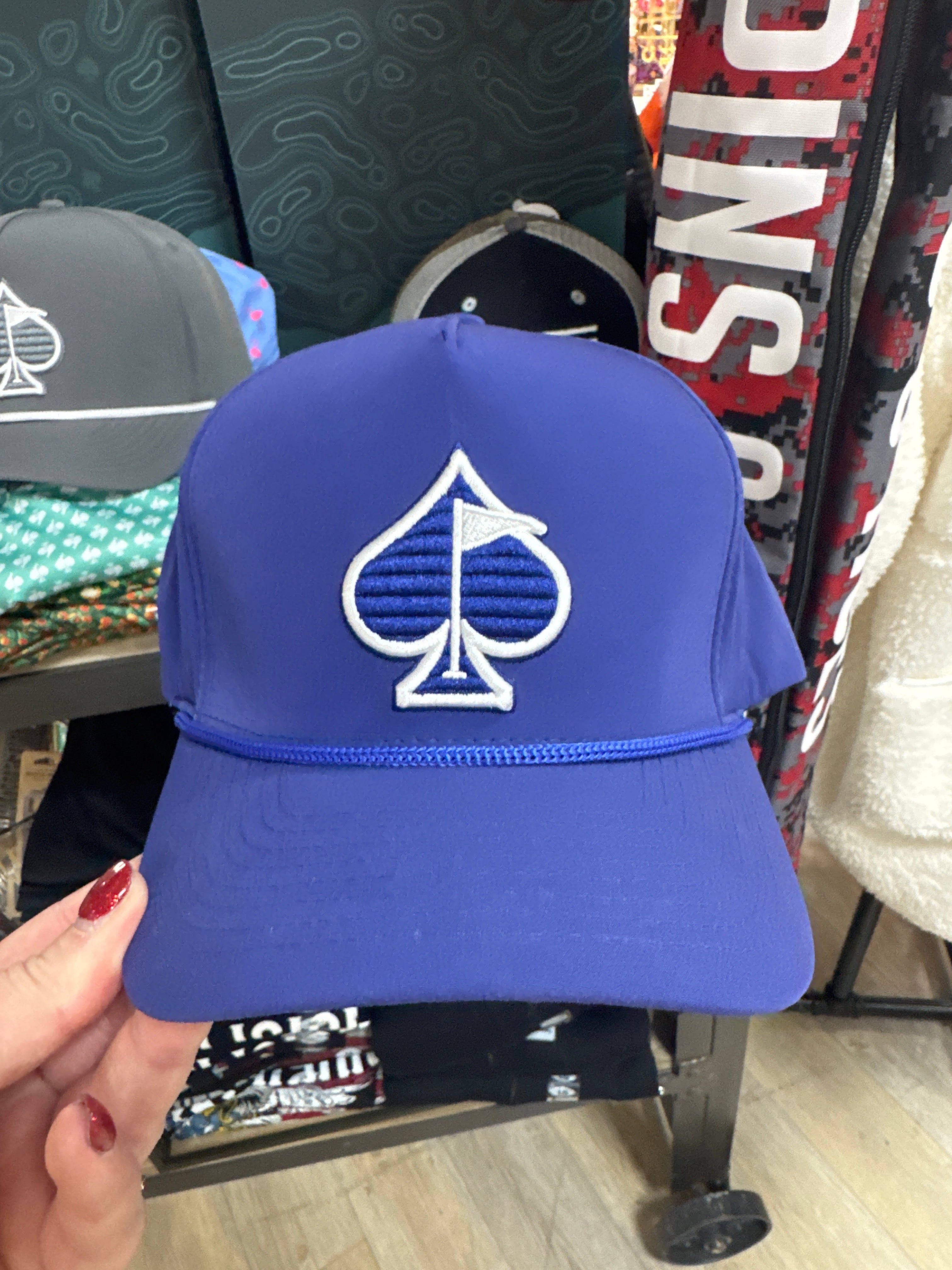 FAIRWAY WAVE & SPADE ROPE HAT - BLUE