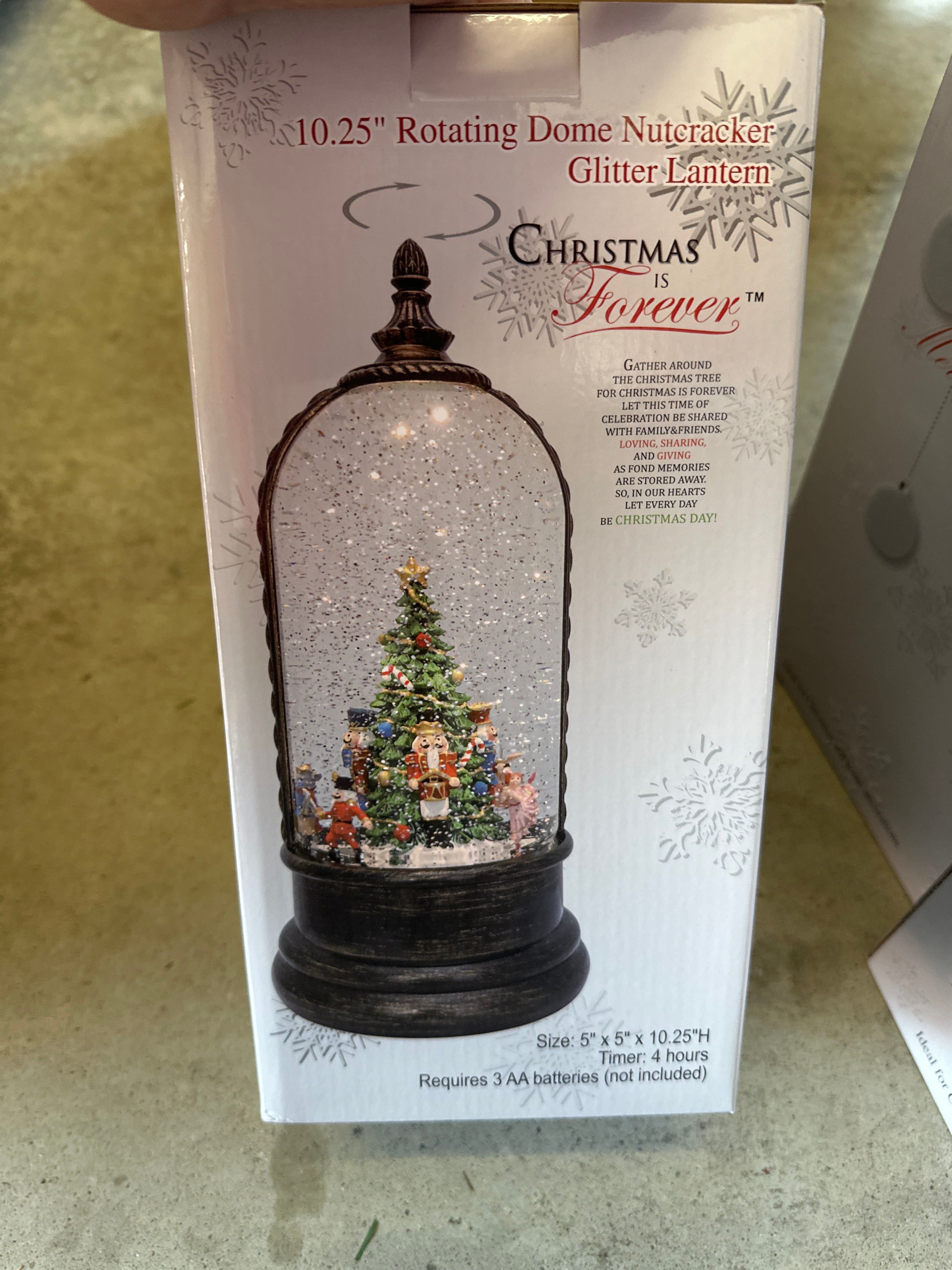 10.25" Rotating Dome Nutcracker Glitter Lantern - Christmas is Forever