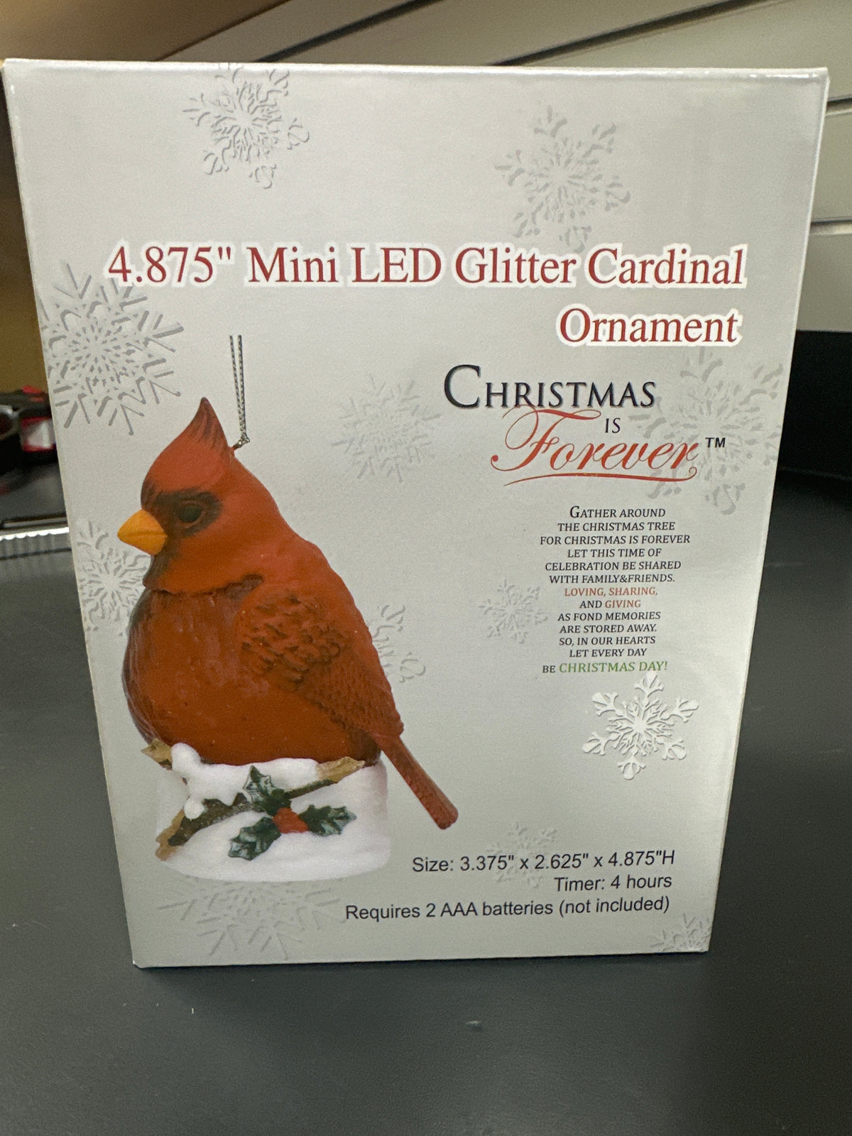 4.875" MINI CARDINAL GLITTER LANTERN ORNAMENT