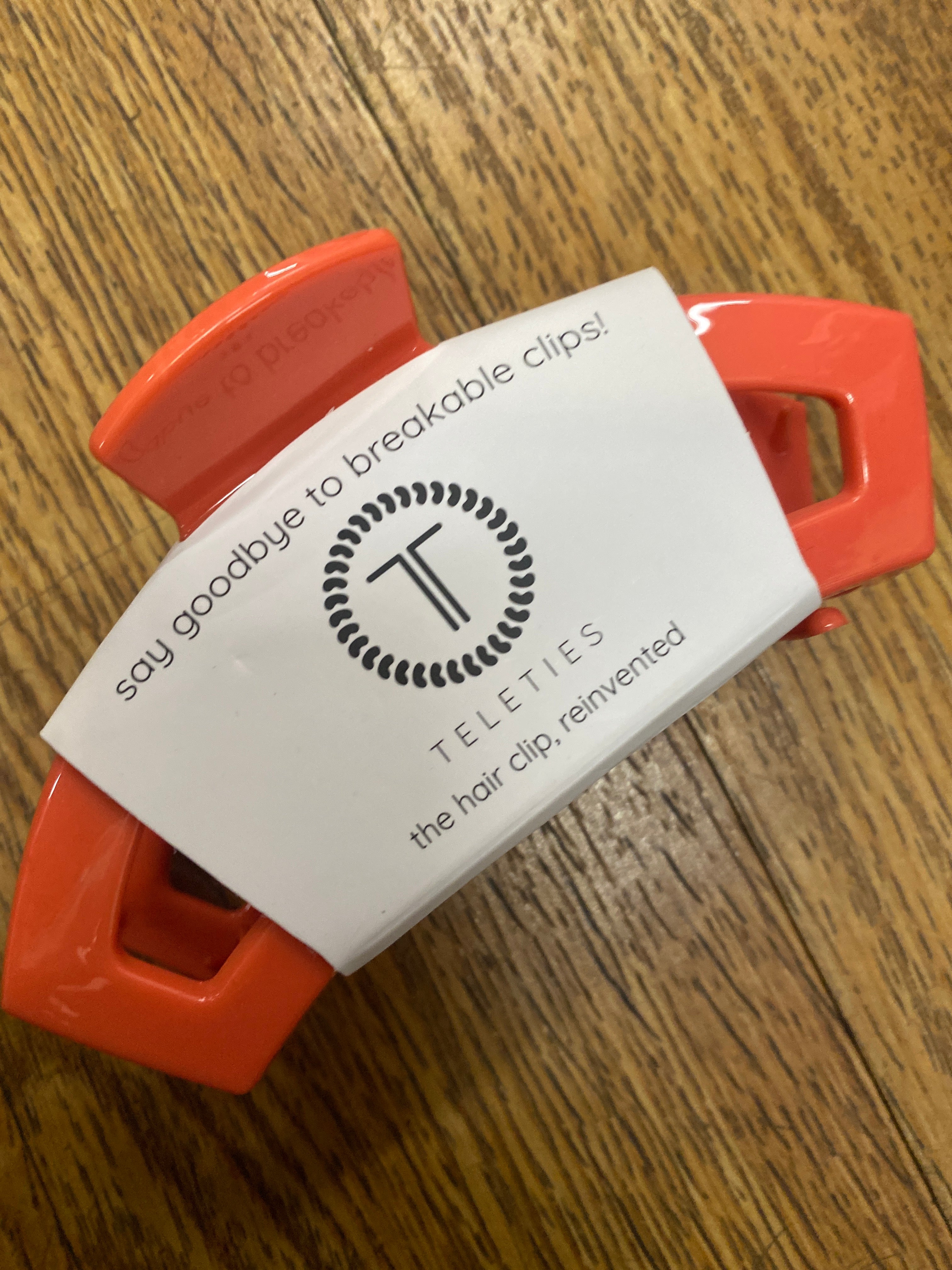 TELETIES OPEN HAIR CLIP - LARGE - CORAL