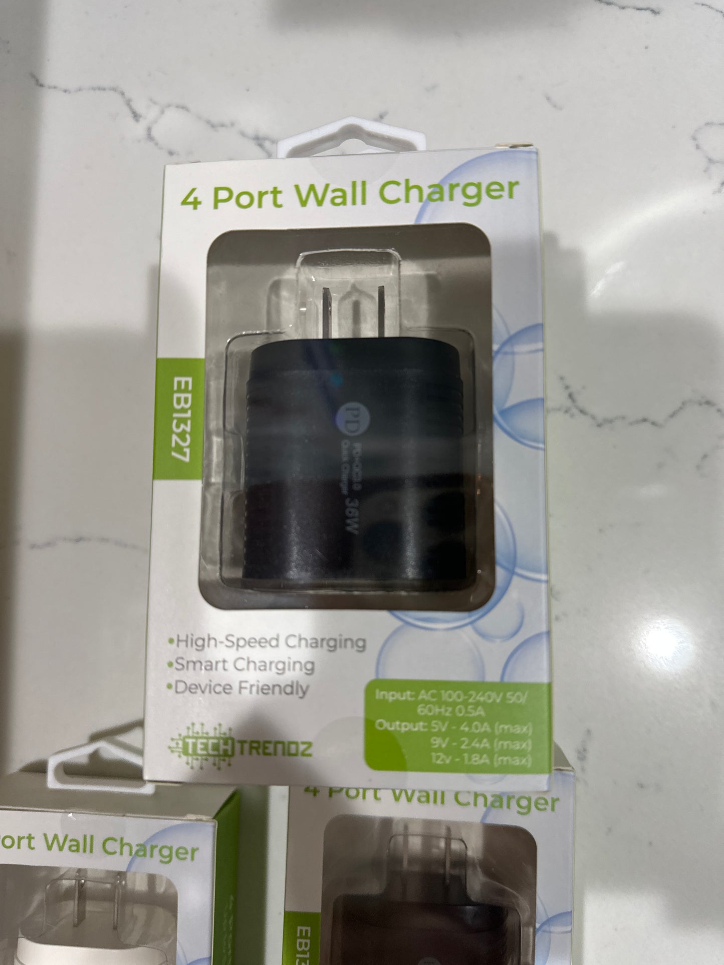 4 PORT WALL CHARGER - BLACK - Pharm Favorites by Economy Pharmacy