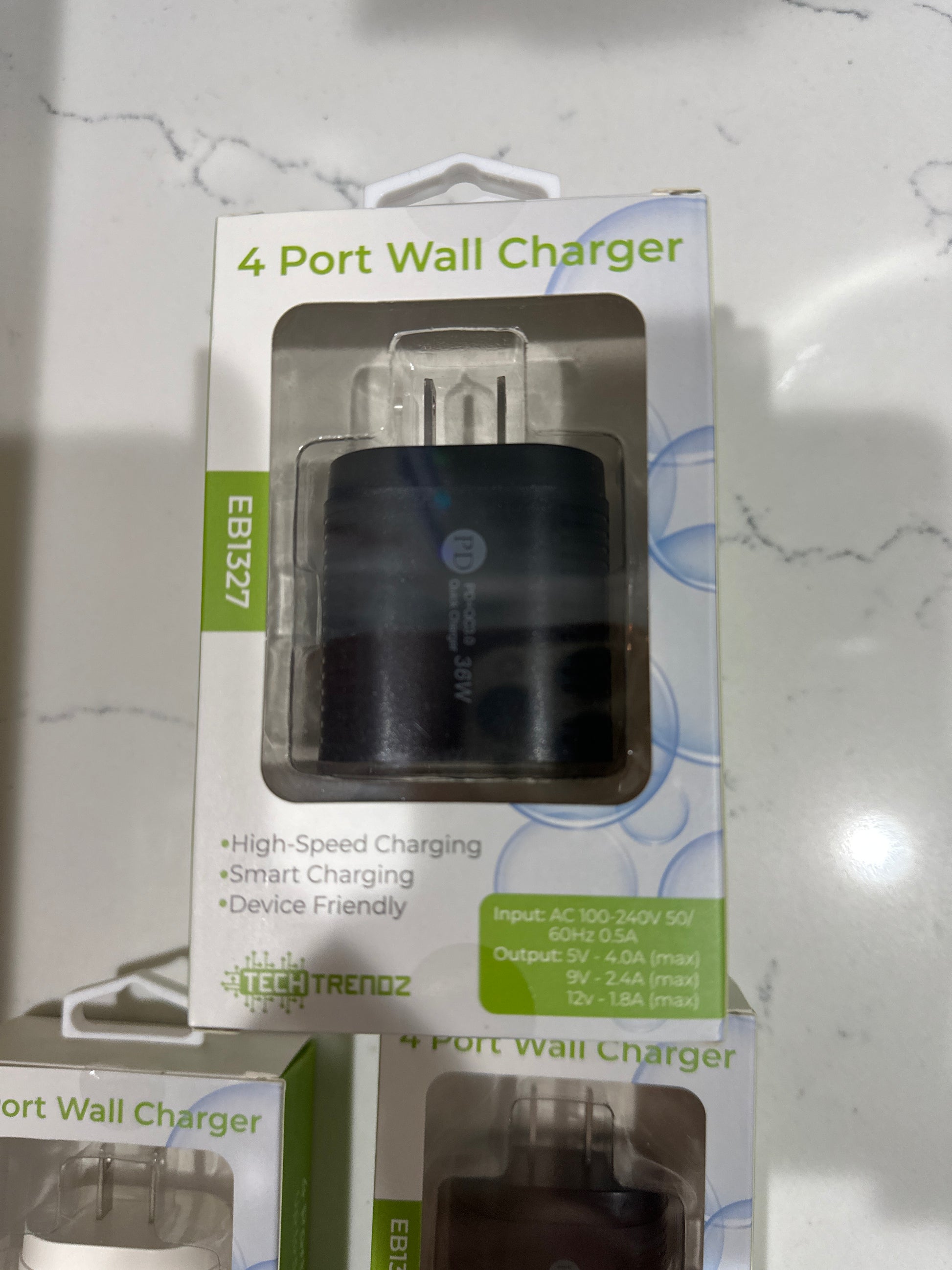 4 PORT WALL CHARGER - BLACK - Pharm Favorites by Economy Pharmacy