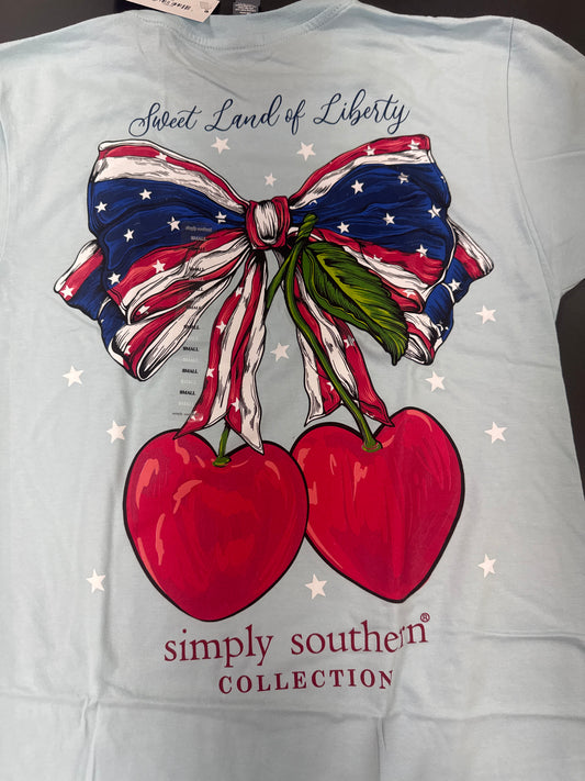 SWEET LAND OF LIBERTY TSHIRT - ICE BLUE