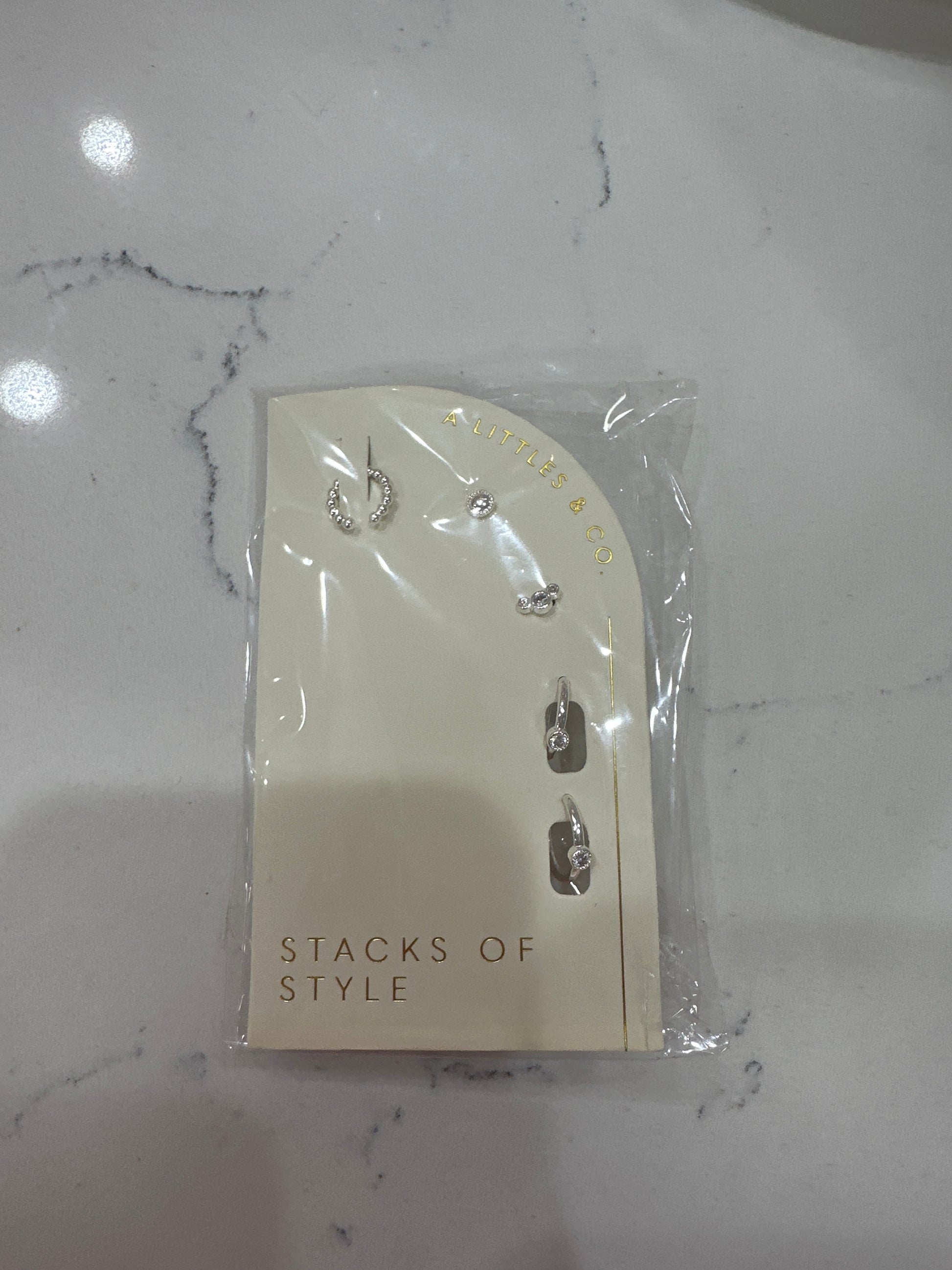 STACKS OF STYLE - SILVER ORGANIC - EARRING SET - Pharm Favorites by Economy Pharmacy