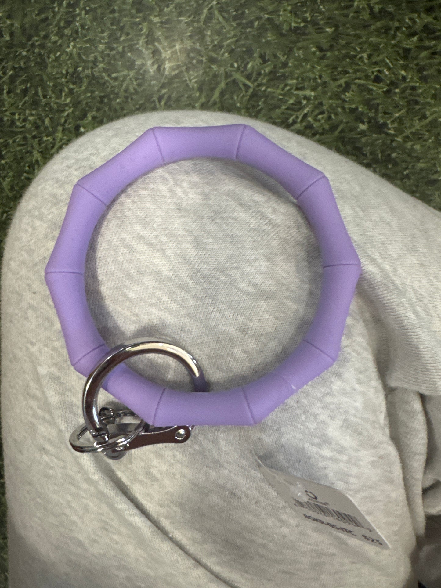 LAVENDER - BAMBOO SILICONE BIG O  KEY RING