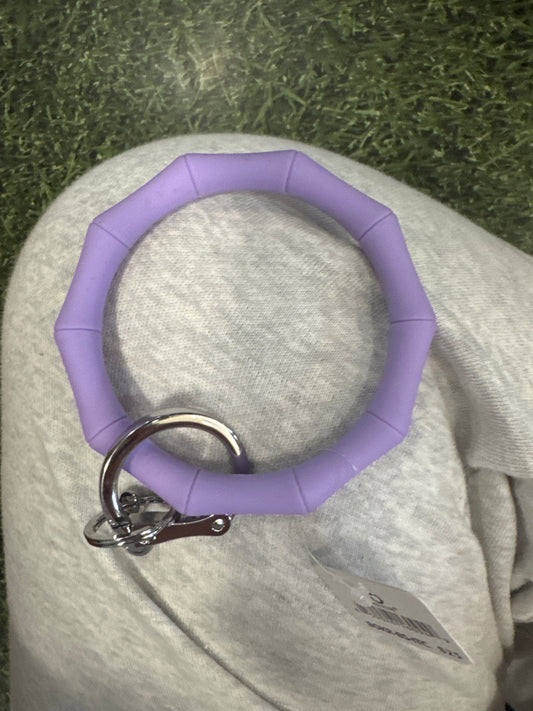 LAVENDER - BAMBOO SILICONE BIG O  KEY RING