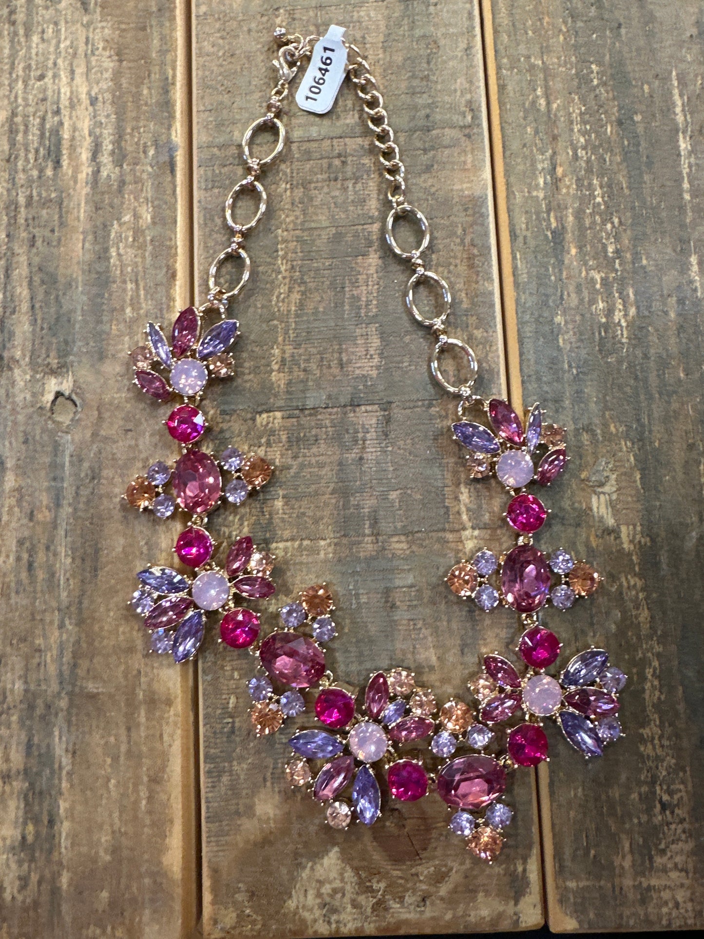 OXFORD JEWELED NECKLACE - PINK/PPL/ORNG