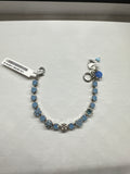 MARIANA BRCLT - SLVR - LT BLUE STONES & FLOWERS
