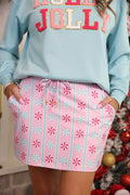 WHIMSY PEPPERMINT SKORT - PINK MULTI