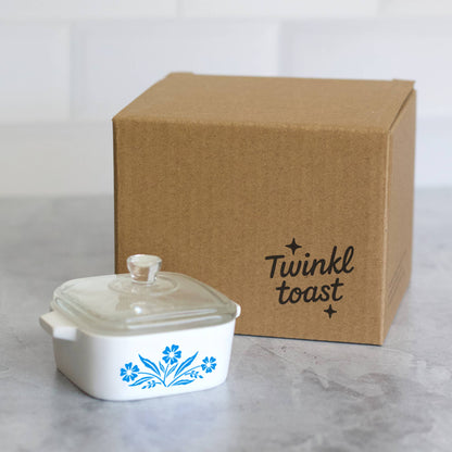 CORNFLOWER TRINKET BOX - CORNING WARE-INSPIRED JEWELRY DISH