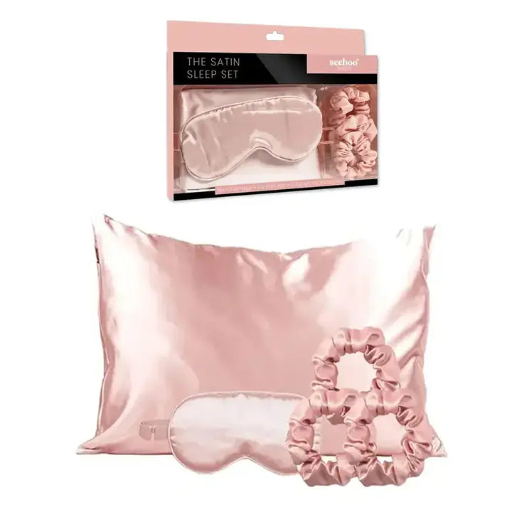 The Satin Sleep Set (5 Pieces) - Pink