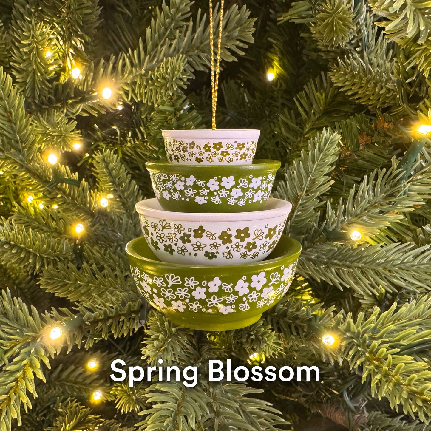 MINI PYREX-INSPIRED BOWL ORNAMENT - RETRO CHRISTMAS DECOR