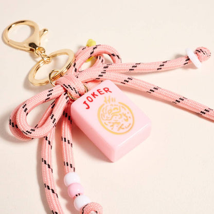 MAHJONG JOKER TILE CARD KEYCHAIN BAG CHARM