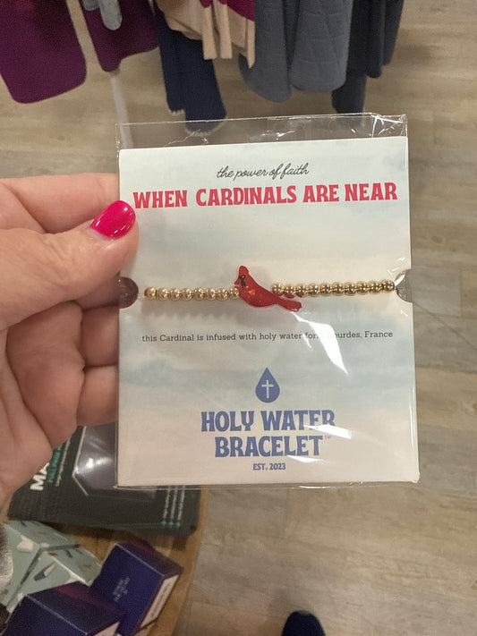 HOLY WATER RED CARDINAL BRACELET IN GOLD