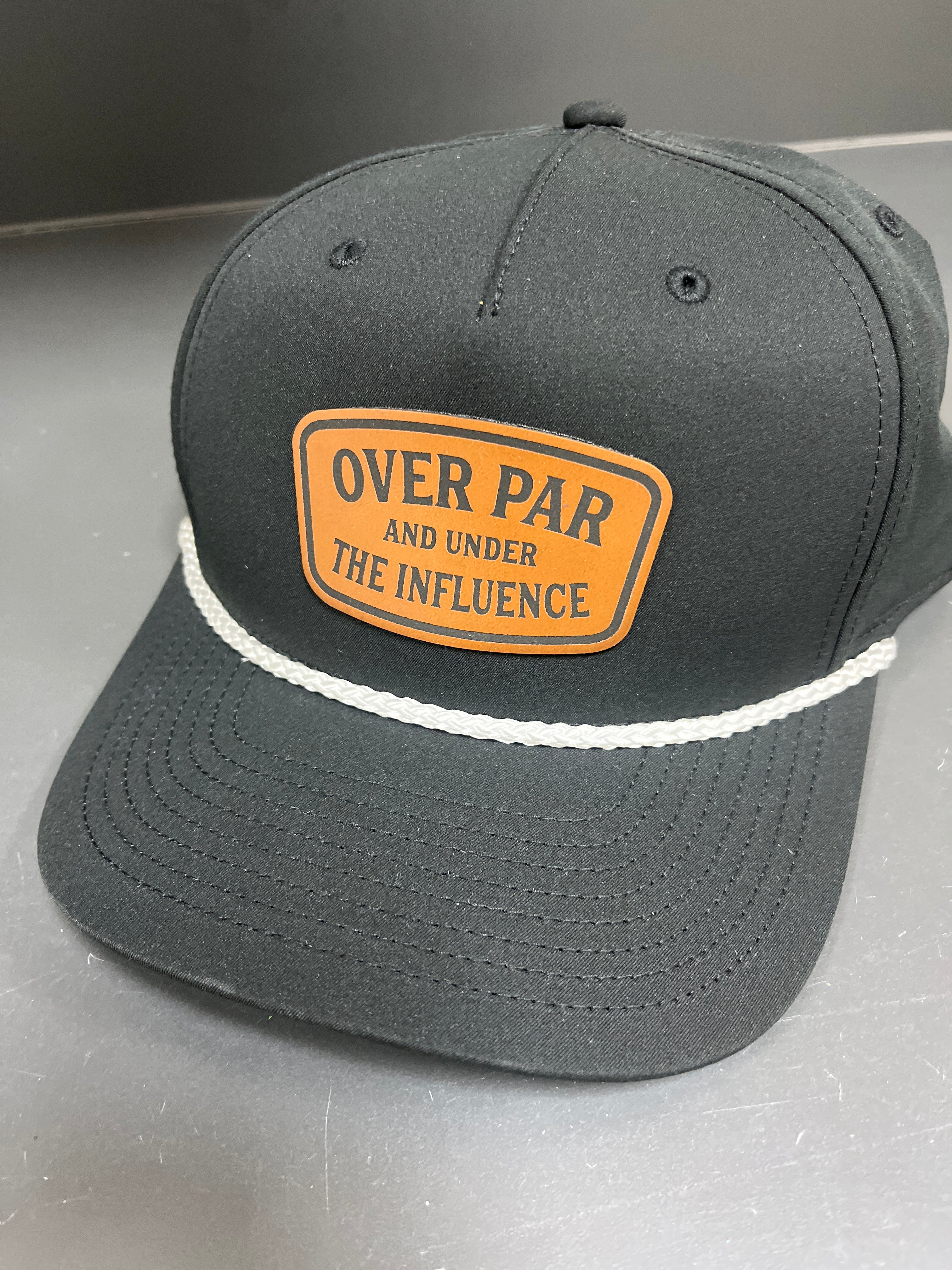 BLACK WITH WHITE ROPE HAT - OVER PAR & UNDER THE INFLUENCE