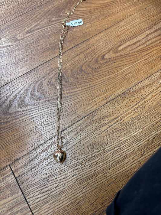 GOLD TEXTURED HEART NECKLACE - Pharm Favorites by Economy Pharmacy