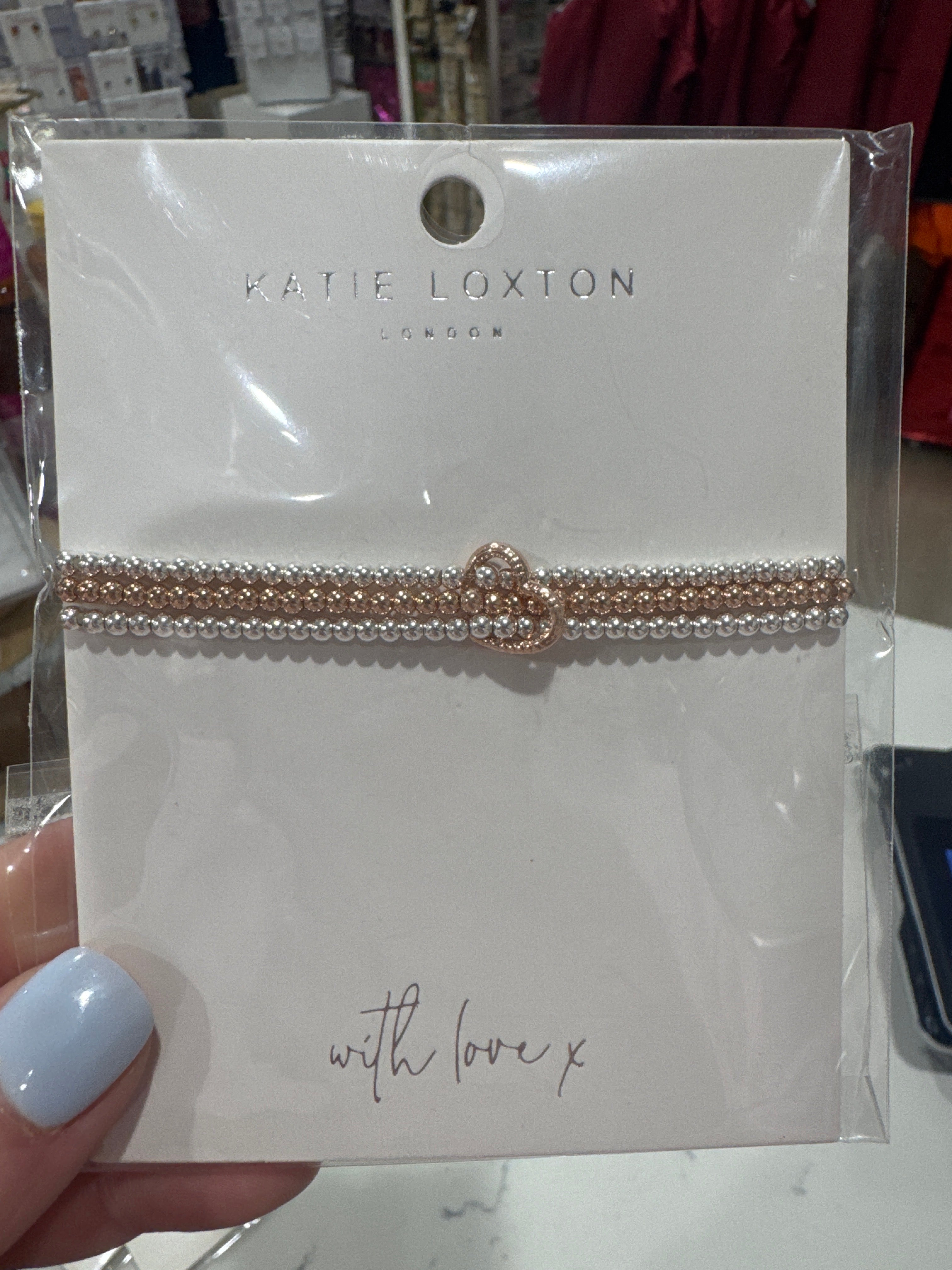 LILA- RG HEART - SLVR & RG BRACELET