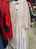 BLUSH/WHITE MULTI STRIPE MAXI DRESS