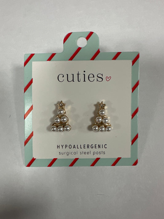 PEARL CHRISTMAS TREE IN EARRINGS