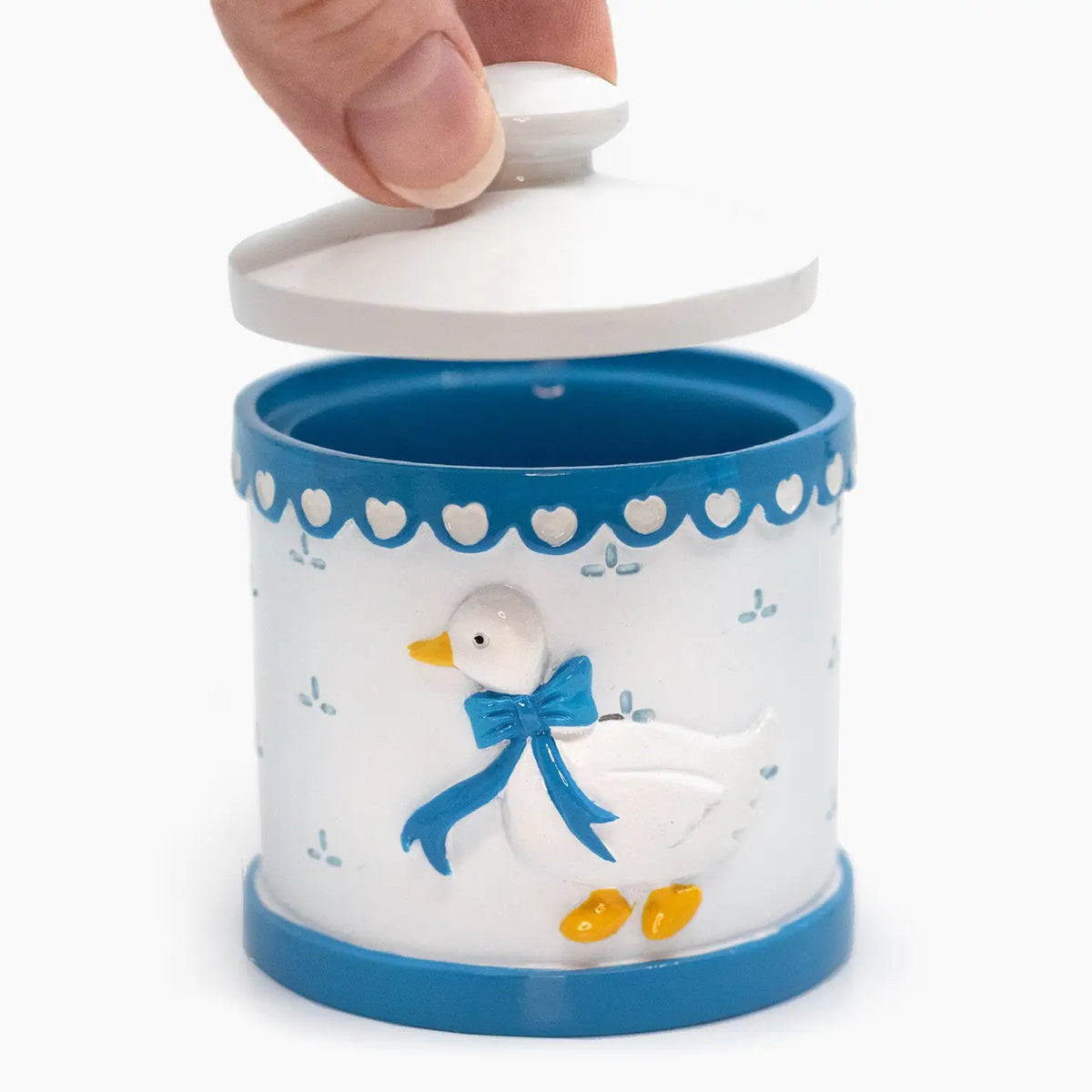 COUNTRY GOOSE 90S HAND-PAINTED RESIN TRINKET BOX