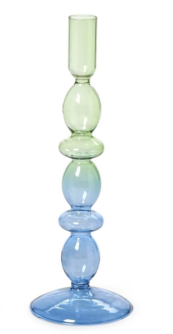 HAND-BLOWN GLASS TAPER CANDLESTICK CANDLE HOLDER