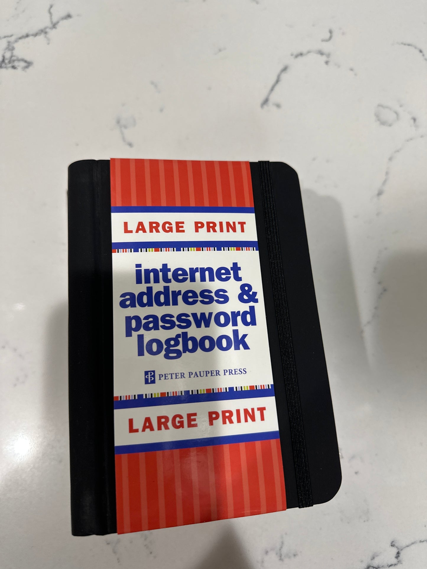 LARGE PRINT INTERNET LOG BOOK - BLACK