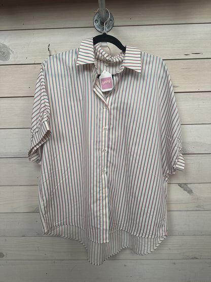BLUE AND PINK STRIPE 2PC SET
