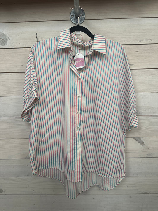 BLUE AND PINK STRIPE 2PC SET