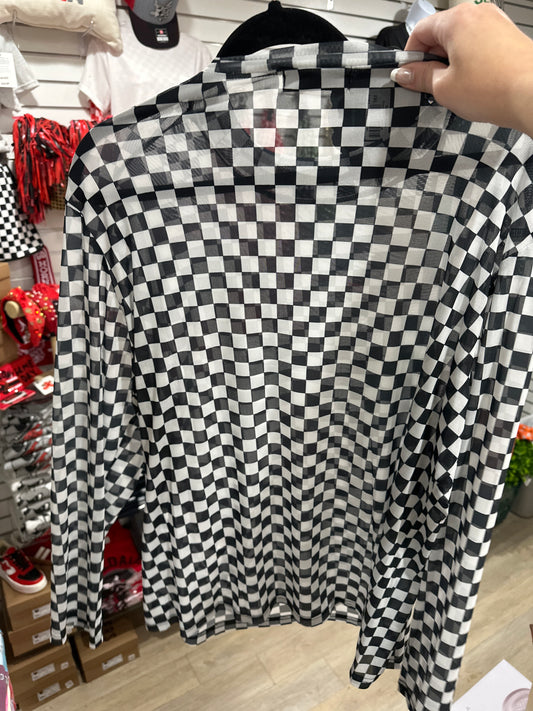 ROUND THE TRACK MESH TOP - BLACK - 3XL