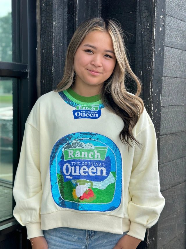 BEIGE QUEEN OF RANCH SWEATSHIRT