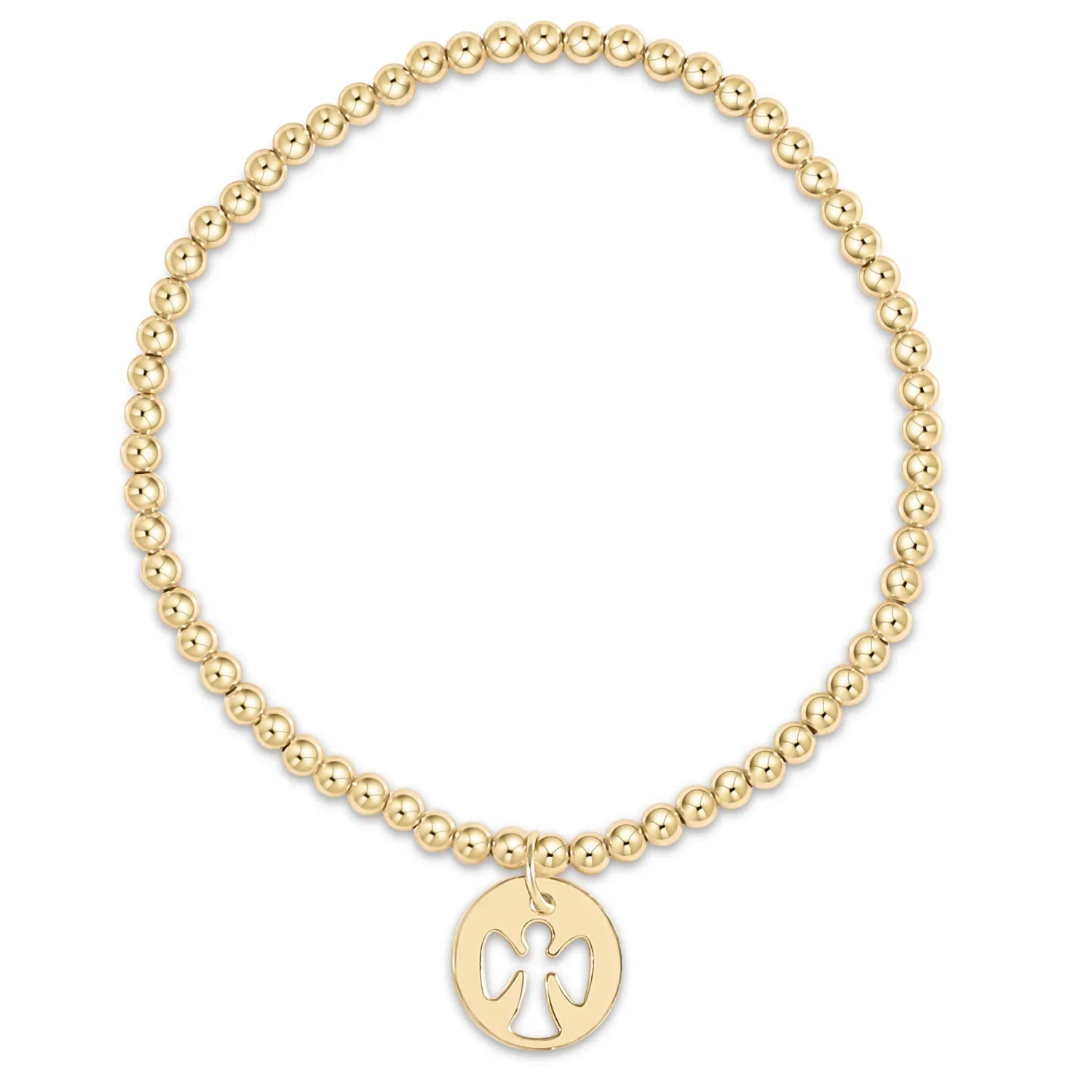 CLASSIC PEARL 3MM BRACELET - GUARDIAN ANGEL GOLD DISC - Pharm Favorites by Economy Pharmacy