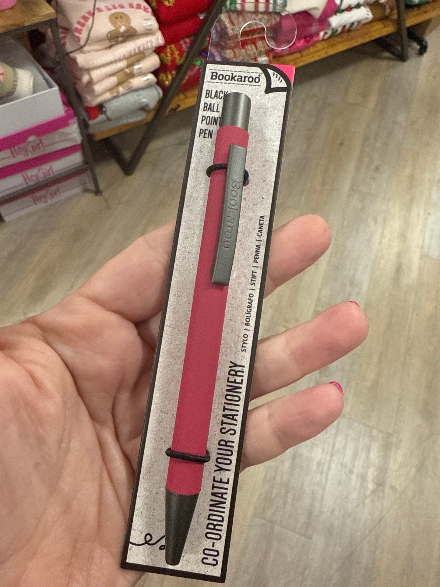 BOOKAROO BALL POINT PEN - HOT PINK