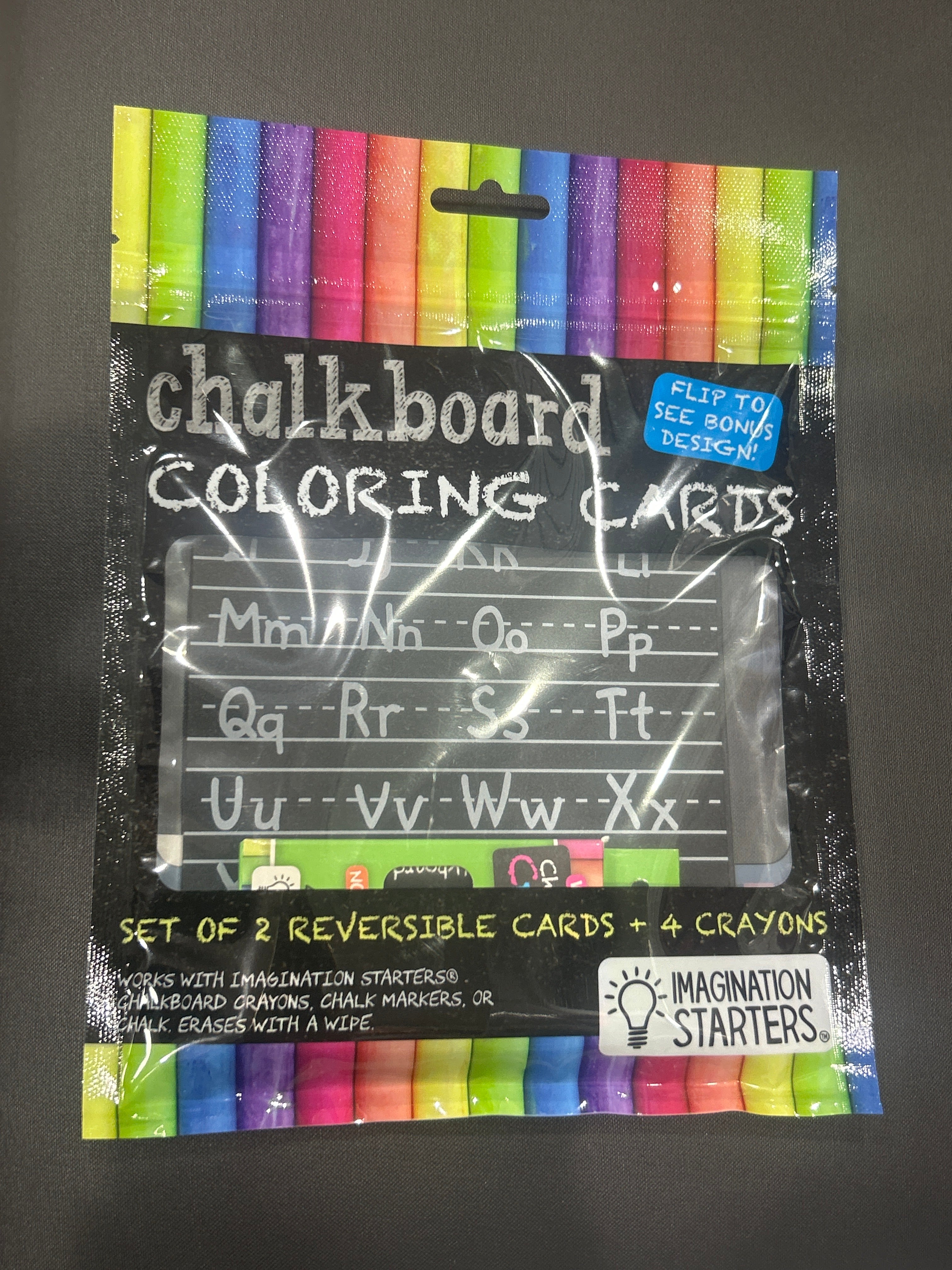 CHALKBOARD COLORING CARDS - MINI LETTER SHAPE