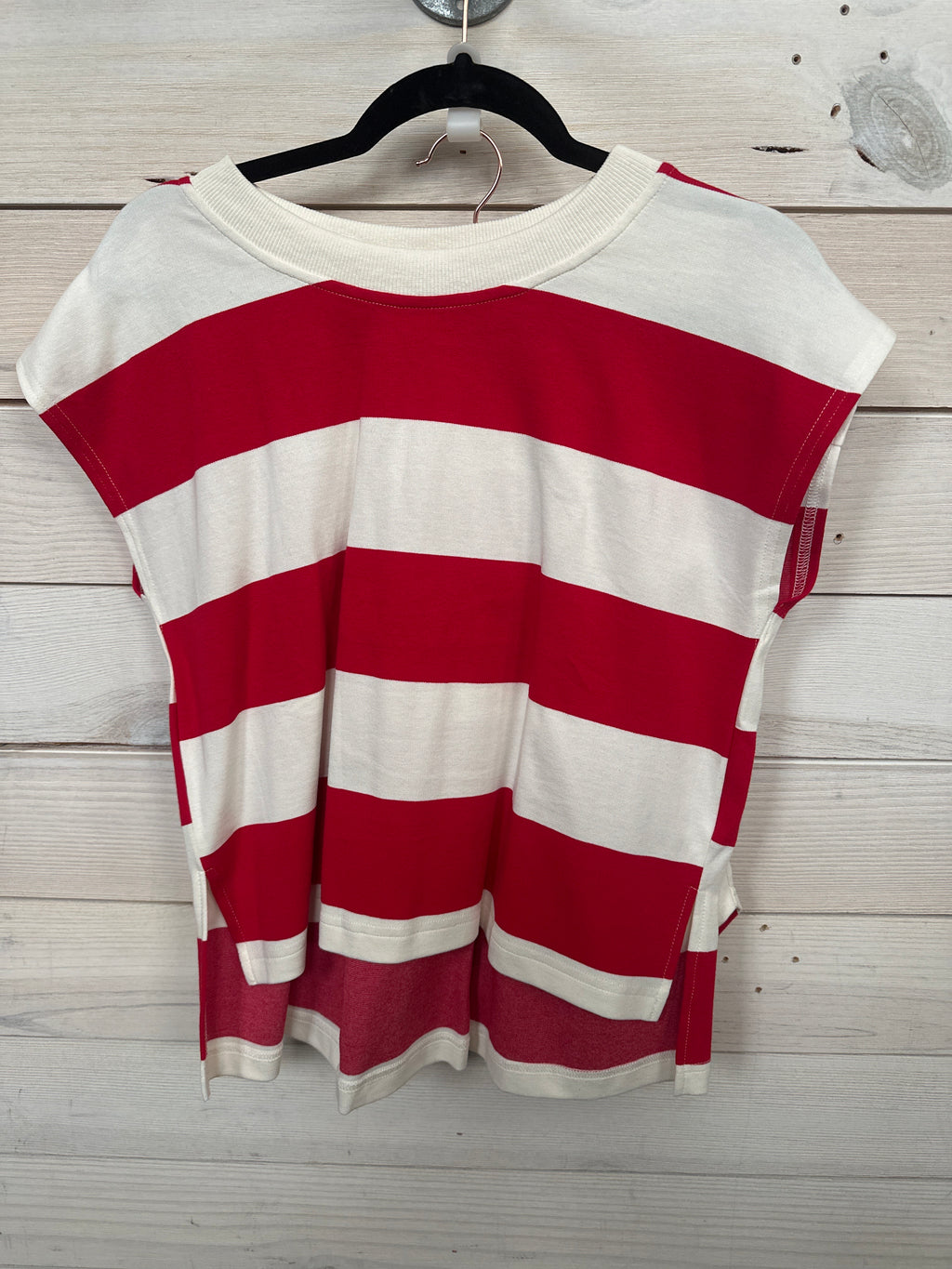 RED & WHITE STRIPE 2PC SHORT SET