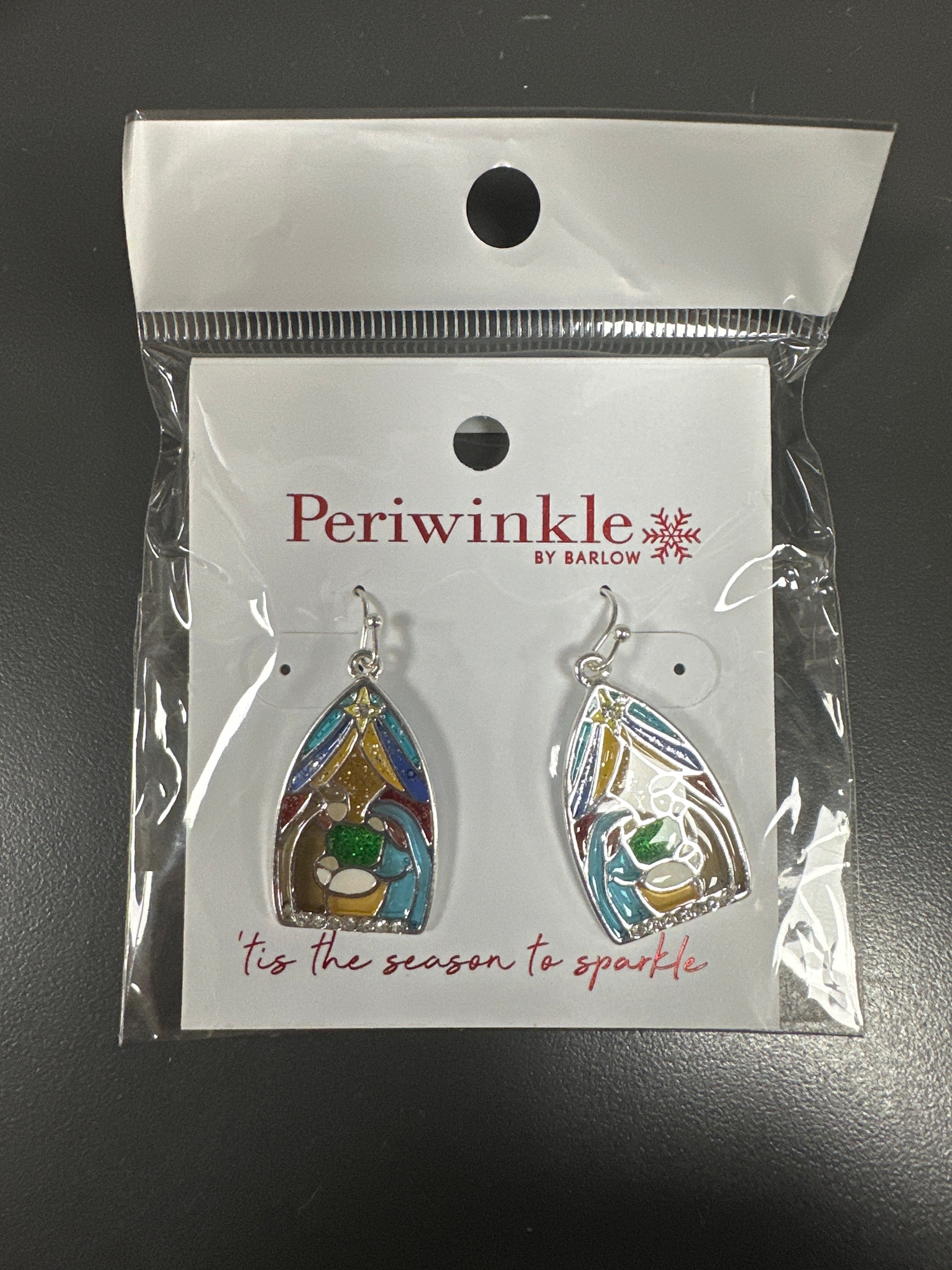 ENAMEL GLITTER NATIVITY EARRINGS